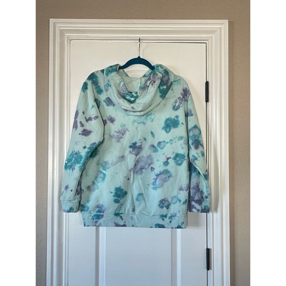 Victoria's Secret Pink Fleece Pullover Sweatshirt Hoodie Tie Dye Medium - Picture 2 of 7